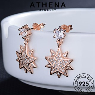 ATHENA JEWELRY ตุ้มหู ต้นฉบับ แฟชั่น แท้ เครื่องประดับ ผู้หญิง เกาหลี มอยส์ซาไนท์ หนีบ โกลด์ เครื่องประดับ ต่างหู 925 ดาว ห่วง Silver ไดมอนด์ เงิน E514