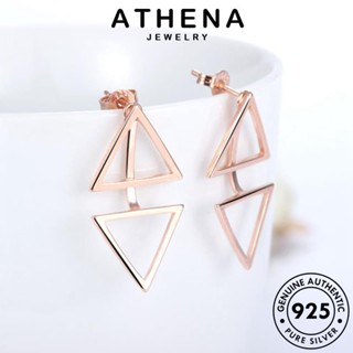 ATHENA JEWELRY สามเหลี่ยม แท้ ตุ้มหู เกาหลี 925 ต่างหู ทอง ห่วง เครื่องประดับ ผู้หญิง ต้นฉบับ เครื่องประดับ Silver เงิน แฟชั่น หนีบ E525