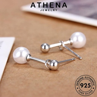 ATHENA JEWELRY เครื่องประดับ เงิน แท้ ต้นฉบับ ไข่มุก กลม Silver เครื่องประดับ หนีบ ผู้หญิง ตุ้มหู 925 แฟชั่น ห่วง เกาหลี ต่างหู E529