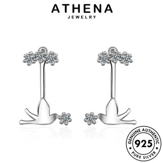 ATHENA JEWELRY ต้นฉบับ ต่างหู ตุ้มหู 925 แท้ เครื่องประดับ Silver เกาหลี แฟชั่น หนีบ มอยส์ซาไนท์ไดมอนด์ ผู้หญิง กลม เงิน ห่วง เครื่องประดับ E463