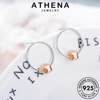 ATHENA JEWELRY เงิน ห่วง เกาหลี ผู้หญิง หนีบ แท้ ต่างหู น้ำตาลก้อน เครื่องประดับ ซิทริน เครื่องประดับ Silver แฟชั่น ต้นฉบับ ตุ้มหู 925 E583