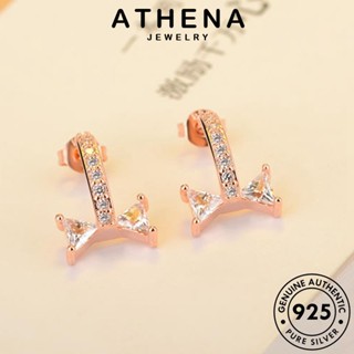 ATHENA JEWELRY แฟชั่น ต้นฉบับ ตุ้มหู โกลด์ เครื่องประดับ แท้ มอยส์ซาไนท์ ห่วง หนีบ เกาหลี สามเหลี่ยม เงิน ไดมอนด์ ผู้หญิง Silver ต่างหู 925 เครื่องประดับ E601