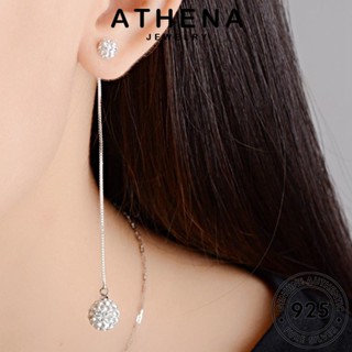 ATHENA JEWELRY เครื่องประดับ ตุ้มหู ต้นฉบับ ผู้หญิง แท้ ต่างหู เครื่องประดับ พู่ แฟชั่น เกาหลี Silver เงิน หนีบ มอยส์ซาไนท์ไดมอนด์ 925 ห่วง E605