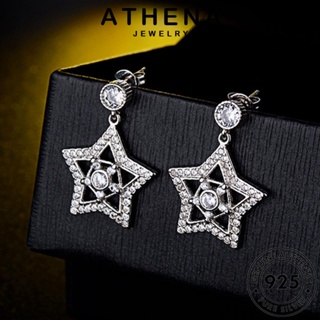 ATHENA JEWELRY ต่างหู ต้นฉบับ 925 แฟชั่น ดาว เครื่องประดับ เครื่องประดับ เงิน ห่วง มอยส์ซาไนท์ไดมอนด์ ผู้หญิง แท้ ตุ้มหู Silver เกาหลี หนีบ E619