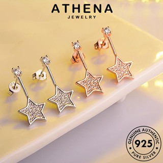 ATHENA JEWELRY ต้นฉบับ Silver แฟชั่น ห่วง ไดมอนด์ โกลด์ 925 หนีบ เครื่องประดับ ผู้หญิง เกาหลี ดาว เครื่องประดับ ตุ้มหู แท้ ต่างหู เงิน มอยส์ซาไนท์ E620