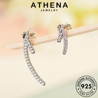 ATHENA JEWELRY แท้ Silver หนีบ ห่วง เกาหลี ต้นฉบับ 925 เงิน มอยส์ซาไนท์ไดมอนด์ ผู้หญิง เครื่องประดับ ต่างหู ตุ้มหู อสมมาตร เครื่องประดับ แฟชั่น E642