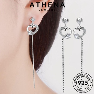 ATHENA JEWELRY เงิน เครื่องประดับ เครื่องประดับ 925 เกาหลี มอยส์ซาไนท์ไดมอนด์ ผู้หญิง ตุ้มหู แท้ หนีบ ห่วง แฟชั่น ต้นฉบับ Silver พู่ ต่างหู E649