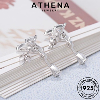 ATHENA JEWELRY ตุ้มหู เครื่องประดับ ผู้หญิง รูปร่างลูกแพร์ ต่างหู เครื่องประดับ แฟชั่น เกาหลี 925 ต้นฉบับ Silver มอยส์ซาไนท์ไดมอนด์ ห่วง หนีบ เงิน แท้ E663