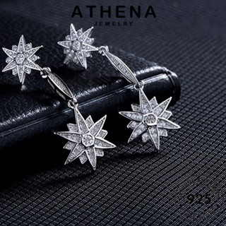 ATHENA JEWELRY หนีบ เกาหลี เงิน 925 เครื่องประดับ แท้ เครื่องประดับ Silver ผู้หญิง แฟชั่น ต่างหู ตุ้มหู ห่วง แฉก ต้นฉบับ มอยส์ซาไนท์ไดมอนด์ E621