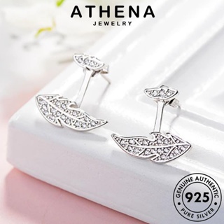 ATHENA JEWELRY ผู้หญิง 925 หนีบ เงิน เครื่องประดับ เครื่องประดับ Silver แฟชั่น ห่วง มอยส์ซาไนท์ไดมอนด์ ตุ้มหู เกาหลี ต้นฉบับ อสมมาตร ต่างหู แท้ E623