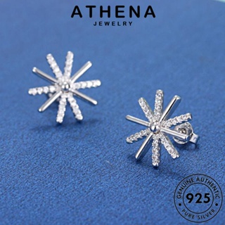 ATHENA JEWELRY ต้นฉบับ 925 เกาหลี แท้ เงิน ตุ้มหู Silver ผู้หญิง กลม ต่างหู ห่วง เครื่องประดับ เครื่องประดับ แฟชั่น มอยส์ซาไนท์ไดมอนด์ หนีบ E629