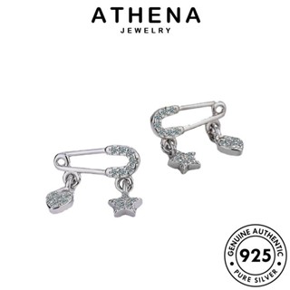 ATHENA JEWELRY แฟชั่น 925 หนีบ ต่างหู ตุ้มหู แท้ มอยส์ซาไนท์ เข็มหมุด เครื่องประดับ ผู้หญิง ต้นฉบับ ห่วง Silver เงิน ไดมอนด์ เกาหลี โกลด์ เครื่องประดับ E678