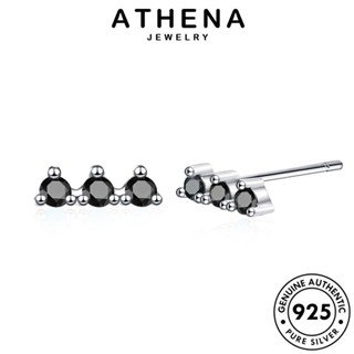 ATHENA JEWELRY 925 ต้นฉบับ แท้ เครื่องประดับ ตุ้มหู แฟชั่น ต่างหู หนีบ กลม อความารีน เงิน ห่วง Silver เครื่องประดับ ผู้หญิง เกาหลี E684