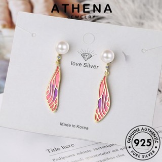 ATHENA JEWELRY ต่างหู เครื่องประดับ ต้นฉบับ ไข่มุกทอง เงิน 925 แท้ ตุ้มหู ปีก ห่วง Silver ผู้หญิง เกาหลี แฟชั่น เครื่องประดับ หนีบ E686