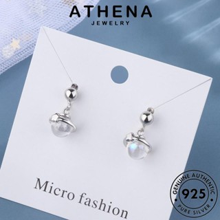 ATHENA JEWELRY ต้นฉบับ Silver ตุ้มหู เงิน หนีบ แฟชั่น ผู้หญิง เกาหลี เครื่องประดับ 925 ต่างหู ห่วง เครื่องประดับ แท้ ดาวเคราะห์ มูนสโตน E706