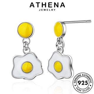 ATHENA JEWELRY ต้นฉบับ ต่างหู ผู้หญิง ตุ้มหู เกาหลี เครื่องประดับ Silver ไข่ตุ๋น 925 หนีบ เครื่องประดับ แท้ เงิน แฟชั่น ห่วง E708