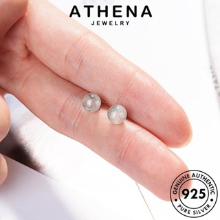 ATHENA JEWELRY เงิน ผู้หญิง ต้นฉบับ ต่างหู 925 เครื่องประดับ เครื่องประดับ กลม แท้ ห่วง หนีบ ตุ้มหู แฟชั่น มูนสโตน เกาหลี Silver E800