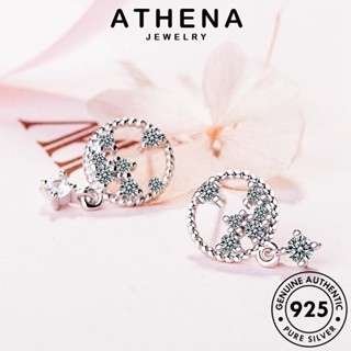 ATHENA JEWELRY ต่างหู เครื่องประดับ แท้ ห่วง ไดมอนด์ ผู้หญิง 925 หนีบ เกาหลี แฟชั่น เงิน โกลด์ วงกลมเกลียว Silver ตุ้มหู มอยส์ซาไนท์ ต้นฉบับ เครื่องประดับ E810