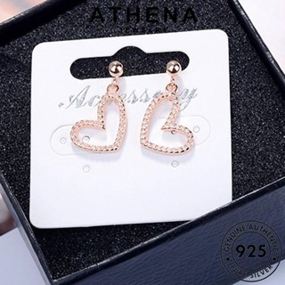 ATHENA JEWELRY Silver แท้ หนีบ เงิน ต่างหู แฟชั่น ไดมอนด์ 925 เครื่องประดับ เกาหลี โกลด์ เครื่องประดับ ต้นฉบับ ห่วง มอยส์ซาไนท์ ตุ้มหู ผู้หญิง E814