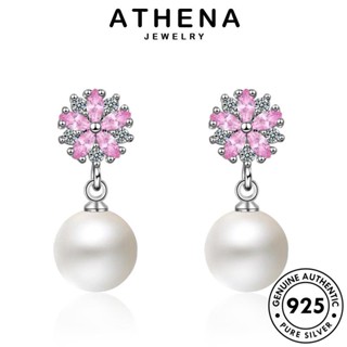 ATHENA JEWELRY ดอกซากุระ เครื่องประดับ ไข่มุก หนีบ ตุ้มหู เครื่องประดับ ผู้หญิง ต้นฉบับ เงิน ห่วง แท้ Silver 925 เกาหลี ต่างหู แฟชั่น E816