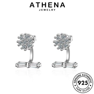 ATHENA JEWELRY ตุ้มหู ผู้หญิง ต้นฉบับ เครื่องประดับ Silver ติดตั้งด้านหลัง 925 เครื่องประดับ ห่วง เงิน แฟชั่น แท้ เกาหลี ต่างหู มอยส์ซาไนท์ไดมอนด์ หนีบ E822