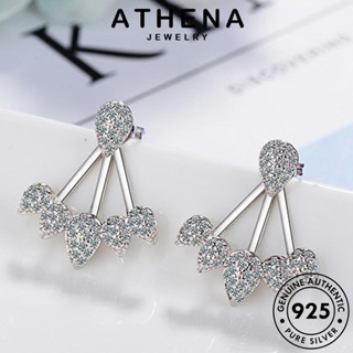 ATHENA JEWELRY ต้นฉบับ Silver เกาหลี เครื่องประดับ เงิน ตุ้มหู ติดตั้งด้านหลัง โกลด์ แท้ เครื่องประดับ แฟชั่น มอยส์ซาไนท์ ต่างหู ห่วง 925 หนีบ ไดมอนด์ ผู้หญิง E828