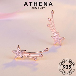 ATHENA JEWELRY ไดมอนด์ ผู้หญิง ห่วง หนีบ 925 ตุ้มหู เงิน เครื่องประดับ เครื่องประดับ แฟชั่น โกลด์ Silver รูปดาวห้าแฉก ต่างหู มอยส์ซาไนท์ ต้นฉบับ แท้ เกาหลี E835