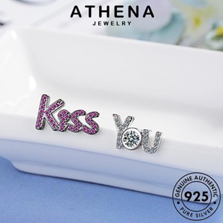 ATHENA JEWELRY แท้ ห่วง มอยส์ซาไนท์ไดมอนด์ แฟชั่น เครื่องประดับ เงิน 925 ต่างหู Silver เครื่องประดับ ต้นฉบับ ตุ้มหู เกาหลี ผู้หญิง จูบจดหมาย หนีบ E839