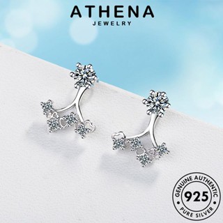 ATHENA JEWELRY ตุ้มหู ไดมอนด์ มอยส์ซาไนท์ แฟชั่น ห่วง 925 Silver เงิน เครื่องประดับ ดอกไม้ ต้นฉบับ เครื่องประดับ หนีบ ต่างหู แท้ ผู้หญิง โกลด์ เกาหลี E847