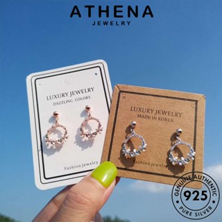 ATHENA JEWELRY ดอกไม้ ผู้หญิง มอยส์ซาไนท์ ห่วง ตุ้มหู แฟชั่น หนีบ เงิน เกาหลี แท้ 925 ไดมอนด์ ต่างหู เครื่องประดับ Silver เครื่องประดับ โกลด์ ต้นฉบับ E801