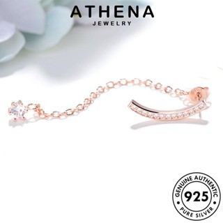 ATHENA JEWELRY Silver หนีบ เกาหลี เครื่องประดับ ห่วง พู่ เครื่องประดับ แท้ เงิน ต้นฉบับ ต่างหู ผู้หญิง มอยส์ซาไนท์ ไดมอนด์ โกลด์ ตุ้มหู แฟชั่น 925 E884