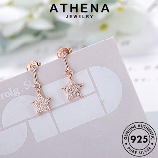 ATHENA JEWELRY หนีบ เครื่องประดับ ต้นฉบับ มอยส์ซาไนท์ แท้ โกลด์ ไดมอนด์ ตุ้มหู เกาหลี 925 Silver เงิน รูปดาวห้าแฉก แฟชั่น ผู้หญิง ห่วง เครื่องประดับ ต่างหู E885