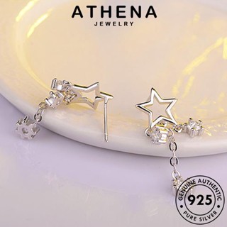 ATHENA JEWELRY แท้ ตุ้มหู รูปดาวห้าแฉก หนีบ ต้นฉบับ 925 ต่างหู เกาหลี เงิน ผู้หญิง แฟชั่น มอยส์ซาไนท์ไดมอนด์ Silver เครื่องประดับ เครื่องประดับ ห่วง E889