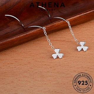 ATHENA JEWELRY หนีบ ตุ้มหู เครื่องประดับ ผู้หญิง แฟชั่น ห่วง โคลเวอร์ เกาหลี 925 เครื่องประดับ Silver แท้ ต่างหู เงิน ต้นฉบับ E893