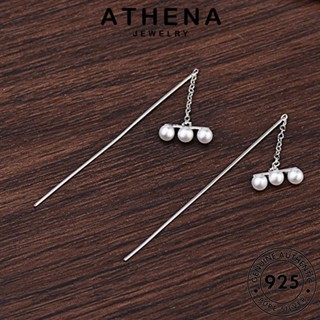 ATHENA JEWELRY ผู้หญิง 925 ต้นฉบับ ไข่มุก ห่วง เงิน ต่างหู พู่ เครื่องประดับ Silver เกาหลี ตุ้มหู หนีบ แฟชั่น เครื่องประดับ แท้ E894