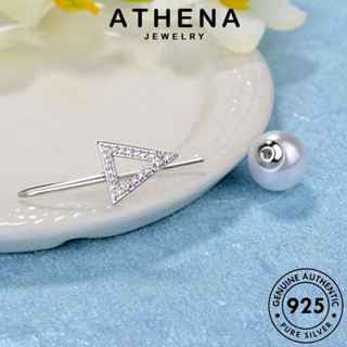 ATHENA JEWELRY 925 แท้ เครื่องประดับ หนีบ สามเหลี่ยม ต่างหู ไข่มุก ห่วง แฟชั่น เงิน Silver เกาหลี เครื่องประดับ ต้นฉบับ ผู้หญิง ตุ้มหู E903