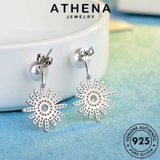 ATHENA JEWELRY เครื่องประดับ ต่างหู Silver ห่วง ผู้หญิง แท้ เครื่องประดับ เกาหลี แฟชั่น ต้นฉบับ 925 เดซี่ ไข่มุก หนีบ ตุ้มหู เงิน E905