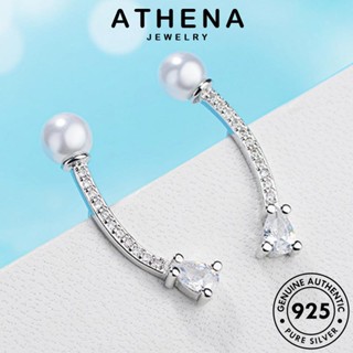 ATHENA JEWELRY แท้ ผู้หญิง เงิน ต่างหู มอยส์ซาไนท์ไดมอนด์ 925 Silver เครื่องประดับ หนีบ กลม ตุ้มหู เครื่องประดับ ต้นฉบับ ห่วง เกาหลี แฟชั่น E863