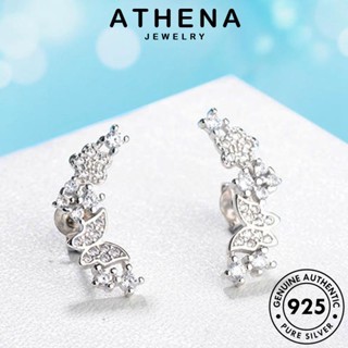 ATHENA JEWELRY เกาหลี ผู้หญิง แฟชั่น แท้ ต้นฉบับ ห่วง ต่างหู หูกระต่าย 925 เครื่องประดับ Silver ตุ้มหู มอยส์ซาไนท์ไดมอนด์ เครื่องประดับ เงิน หนีบ E866