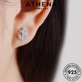 ATHENA JEWELRY กะลาสี เงิน เครื่องประดับ ตุ้มหู มอยส์ซาไนท์ไดมอนด์ เครื่องประดับ เกาหลี 925 แฟชั่น ผู้หญิง ต้นฉบับ แท้ ห่วง หนีบ Silver ต่างหู E872