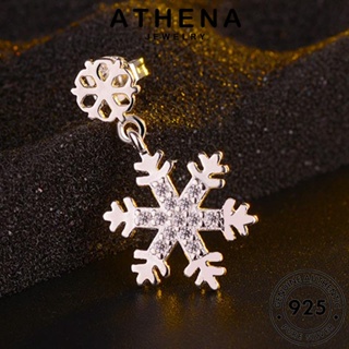 ATHENA JEWELRY แฟชั่น เครื่องประดับ ผู้หญิง ตุ้มหู เงิน Silver หนีบ เครื่องประดับ ห่วง เกล็ดหิมะ เกาหลี ต่างหู แท้ 925 ต้นฉบับ มอยส์ซาไนท์ไดมอนด์ E919