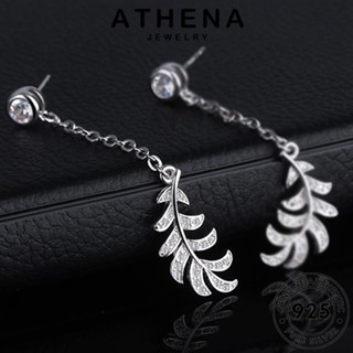 ATHENA JEWELRY มอยส์ซาไนท์ไดมอนด์ เกาหลี หนีบ ใบไม้ แท้ เครื่องประดับ เงิน ต่างหู ห่วง ตุ้มหู เครื่องประดับ แฟชั่น ผู้หญิง Silver ต้นฉบับ 925 E932