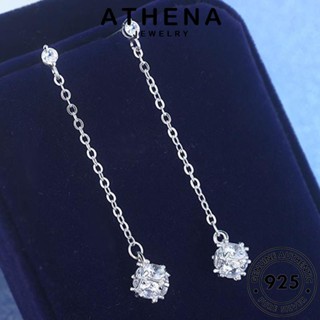 ATHENA JEWELRY เครื่องประดับ พู่ แฟชั่น 925 เกาหลี หนีบ แท้ ต่างหู ห่วง เครื่องประดับ ผู้หญิง ต้นฉบับ ตุ้มหู มอยส์ซาไนท์ไดมอนด์ เงิน Silver E938