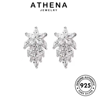 ATHENA JEWELRY 925 เงิน แฟชั่น เกาหลี ตุ้มหู ต่างหู แท้ เครื่องประดับ มอยส์ซาไนท์ไดมอนด์ หนีบ ผู้หญิง ต้นฉบับ ห่วง ตาม้า Silver เครื่องประดับ E952