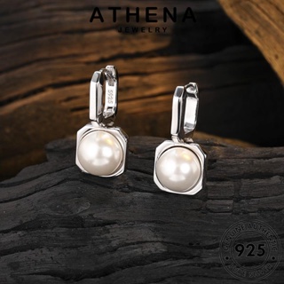 ATHENA JEWELRY หนีบ ต่างหู แฟชั่น Silver เครื่องประดับ เงิน ผู้หญิง เครื่องประดับ กลม ไข่มุก ห่วง ตุ้มหู ต้นฉบับ เกาหลี แท้ 925 E1014