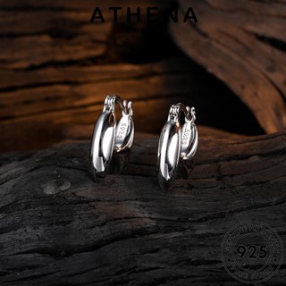 ATHENA JEWELRY ต่างหู แฟชั่น พื้นผิวเรียบไม่สม่ำเสมอ เกาหลี เครื่องประดับ Silver ห่วง เครื่องประดับ ตุ้มหู หนีบ เงิน 925 แท้ ผู้หญิง ต้นฉบับ E1041