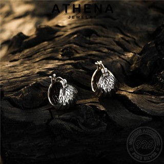 ATHENA JEWELRY เนื้อลาวา ต้นฉบับ เครื่องประดับ แฟชั่น แท้ เครื่องประดับ ห่วง เงิน ผู้หญิง 925 Silver หนีบ ต่างหู เกาหลี ตุ้มหู E1057