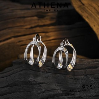 ATHENA JEWELRY ผู้หญิง แฟชั่น เกาหลี เครื่องประดับ ตุ้มหู ต่างหู เครื่องประดับ เส้นสามชั้น ต้นฉบับ Silver 925 ห่วง เงิน แท้ ทอง หนีบ E1058