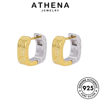 ATHENA JEWELRY เกาหลี Silver ห่วง หนีบ ต้นฉบับ เครื่องประดับ ทอง แท้ ผู้หญิง เครื่องประดับ 925 แฟชั่น ตุ้มหู จดหมาย ต่างหู เงิน E1019