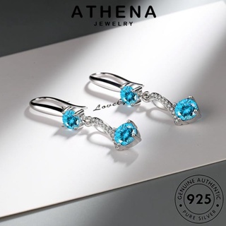 ATHENA JEWELRY เกาหลี ต่างหู ผู้หญิง Silver ตุ้มหู เครื่องประดับ เงิน แท้ เครื่องประดับ 925 กลม คริสตัลเพชรสีชมพู แฟชั่น หนีบ ต้นฉบับ ห่วง E1100